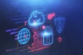 Cloud computer and cyber security background Royalty Free Stock Photo