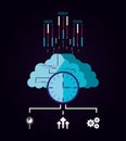 Cloud computer with data center icons Royalty Free Stock Photo