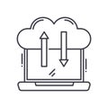 Cloud computer icon, linear isolated illustration, thin line vector, web design sign, outline concept symbol with Royalty Free Stock Photo