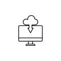 cloud, computer icon. Simple outline vector of Web Design Development  set icons for UI and UX, website or mobile application Royalty Free Stock Photo