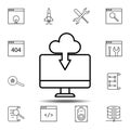 cloud, computer icon. Simple thin line, outline vector element of Web Design Development icons set for UI and UX, website or Royalty Free Stock Photo