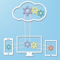 Cloud Computer Internet Technology concept with Co