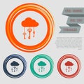 Cloud computer storage with lock icon on the red, blue, green, orange buttons for your website and design with space text. Royalty Free Stock Photo