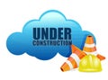 Cloud computer under construction technology Royalty Free Stock Photo