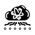 cloud computin quantum technology glyph icon vector illustration Royalty Free Stock Photo