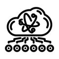 cloud computin quantum technology line icon vector illustration Royalty Free Stock Photo
