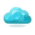 Cloud Computing Abstract Illustration, Symbol of Digital Storage and Technologies, Blue Lines Royalty Free Stock Photo