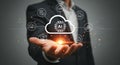 Cloud computing and AI technology in the palm of hand for innovative solutions Royalty Free Stock Photo