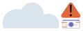 Cloud Computing with Alert Symbol and Process Diagram for Data and System Monitoring Royalty Free Stock Photo