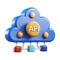 Cloud computing api connection technology data integration network concept 3d icon Royalty Free Stock Photo