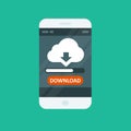 Cloud computing app - download progress bar Royalty Free Stock Photo