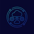 cloud computing architecture icon, linear design