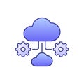 cloud computing architecture icon with outline