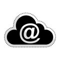 Cloud computing with arroba symbol Royalty Free Stock Photo