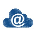 Cloud computing with arroba symbol Royalty Free Stock Photo