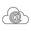 Cloud computing with arroba symbol Royalty Free Stock Photo