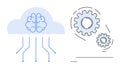 Cloud Computing and Artificial Intelligence Integration with Gear Mechanism Concept Royalty Free Stock Photo