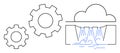 Cloud Computing and Automation Concept with Gear Icons and Data Flow Royalty Free Stock Photo