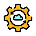 Cloud computing automation synchronization gear icon Royalty Free Stock Photo