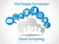 Cloud computing background infographic people connection