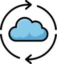 Cloud Computing Backup Data Refresh Icon with Arrows and Cloud Shape Vector Royalty Free Stock Photo