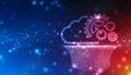 Cloud computing and Big data concept, Cloud computing technology internet concept background Royalty Free Stock Photo