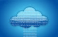 Cloud computing binary blue background Royalty Free Stock Photo