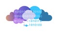 Cloud Computing with Binary Data Flow, vector design Generative AI Royalty Free Stock Photo