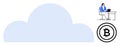 Cloud Computing with Bitcoin and Remote Work Theme Simplistic Visuals Royalty Free Stock Photo