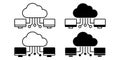 Cloud Computing Black Icon Bundle for Digital Technology and Online Data Storage Royalty Free Stock Photo