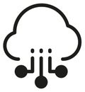 Cloud computing black icon. Online platform symbol Royalty Free Stock Photo