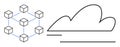Cloud Computing and Blockchain Network Integration Concept in Minimalist Design Royalty Free Stock Photo