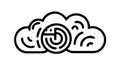 Cloud Computing Brain Maze Icon for AI and Big Data, vector design Generative AI Royalty Free Stock Photo
