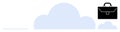 Cloud Computing and Business Concept with Briefcase Icon in Minimal Design Royalty Free Stock Photo