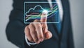 Cloud Computing Business Growth Graph. Royalty Free Stock Photo