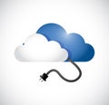 Cloud computing cable connection illustration Royalty Free Stock Photo