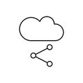 Cloud computing, chart, SEO icon. Simple line, outline vector elements of commerce icons for ui and ux, website or mobile Royalty Free Stock Photo