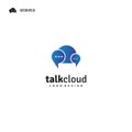 Cloud computing with chat Talk logo design