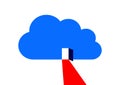 Cloud computing circuit, The door to the cloud, the way to technologies Royalty Free Stock Photo