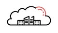 Cloud Computing with Cityscape for Digital Urban Services, vector design Generative AI Royalty Free Stock Photo