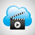 Cloud computing clapper film media Royalty Free Stock Photo