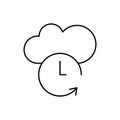 Cloud computing, clock, SEO icon. Simple line, outline vector elements of commerce icons for ui and ux, website or mobile Royalty Free Stock Photo