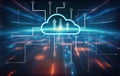 Cloud computing, Cloud computing technology internet concept background Royalty Free Stock Photo