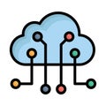 Cloud computing, cloud connection Vector icon which can easily modify Royalty Free Stock Photo