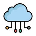 Cloud computing, cloud connection Vector Icon which can easily modify Royalty Free Stock Photo