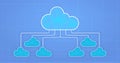 Cloud computing, cloud 3D images in the world image. Royalty Free Stock Photo
