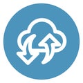 Cloud computing, cloud data Bold Outline vector icon which can be easily modified do edit Royalty Free Stock Photo