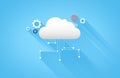Cloud Computing and Cloud Technology Concept with Minimalist Digital Cloud
