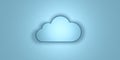 Cloud computing. Clouds isolated on blue wall background. 3d illustration Royalty Free Stock Photo