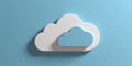 Cloud computing. Clouds isolated on blue wall background. 3d illustration Royalty Free Stock Photo